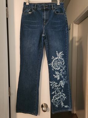 Vintage Ralph Lauren Polo Jeans Stencil Floral Sz 4 W29" L31" Flared Hong Kong